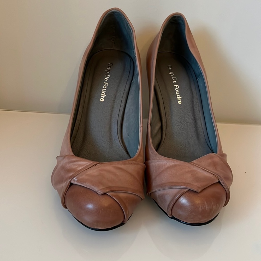 Light pink leather heels